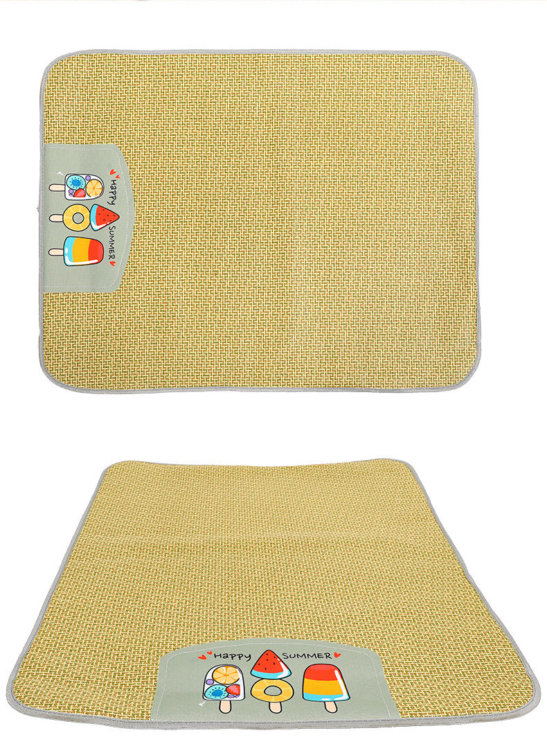 Cooling Grass Pet Mat – Breathable Summer Bed for Dogs & Cats (Anti-Scratch & Moisture-Wicking)