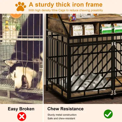 Modern Wood-Look Elevated Dog Crate – Stylish, Functional & Built to Blend In