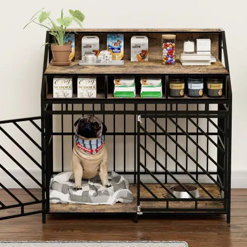 Modern Wood-Look Elevated Dog Crate – Stylish, Functional & Built to Blend In